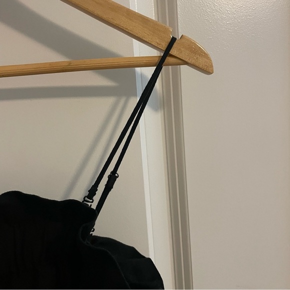 Banana Republic Linen Blend Wide Leg Ruffle Neckline Jumpsuit Black Size Small - Picture 8 of 14